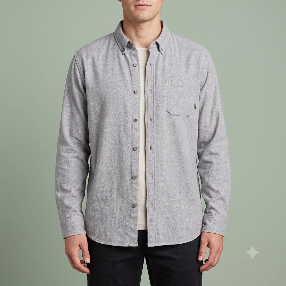 Eddie Bauer Classic Fit Button Up Shirt Men's‎ Tall 2XL Gray Cotton EUC